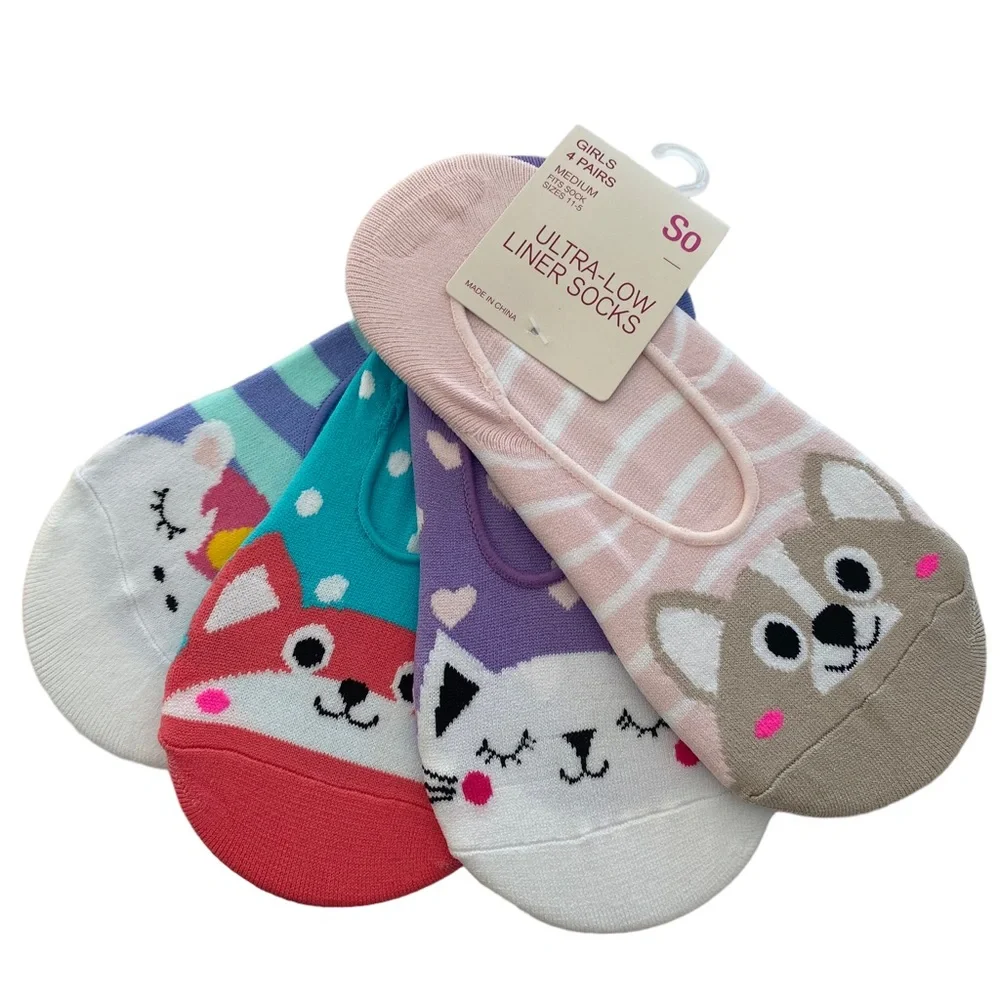 SO Girl’s 8 Pairs Ultra-Low Liner Socks  Size: M